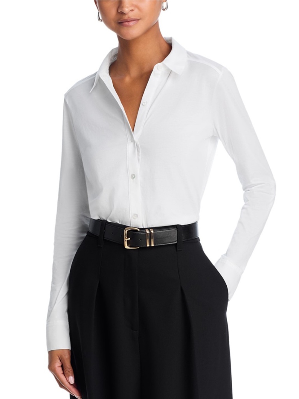 BOSS by Hugo Boss Bashinah Point Collar Long Sleeve Slim Fit Blouse Size 12